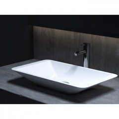 Salini CALLISTA 107 Раковина накладная 575х350х90мм, без отв. под смес, без перелива, мат-л: S-Sense, глянцевый, белый.