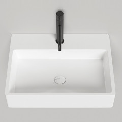 Salini OTTAVIA Раковина накладная 595х445х125мм, без отверстия под смес, без перелива, без донного клапана, мат-л: S-Sense, глянцевый, белый.