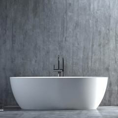 Salini ALDA Ванна отдельностоящая 1600х800х575мм, донный клапан , сифон, слив-перелив, мат-л: S-Stone, матовый, белый. ¶Фурнитура: белая.