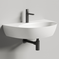 Salini ALDA WALL 03 Раковина на столешницу 710х450х150 мм, без донного клап, сифон, слив-пер, мат-л: S-Stone, матовы, цвет белый