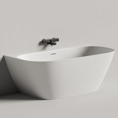 Salini Sofia Wall 160 Ванна пристенная 1600х800х590мм, донный клапан "Up&Down", сифон, слив-перелив, мат-л: S-stone, матовый, белый