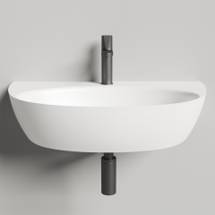 Salini ALDA WALL 03 Раковина на столешницу 710х450х150 мм, без донного клап, сифон, слив-пер, мат-л: S-Stone, матовы, цвет белый