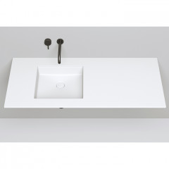 Salini MAREA 07 Раковина врезная снизу 420х420х130мм, без отв. под смес, без перелива, мат-л: S-Stone, матовый, белый.