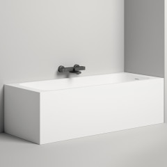 Salini ORLANDA KIT Встраиваемая ванна 1600х700х600мм, "Up&Down", сифон, щелевой слив-перелив, мат-л: S-Sense, глянцевый, белый