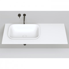 Salini MAREA 02 Раковина накладная 598х398х160мм, без отв. под смес, без перелива, мат-л: S-Stone, матовый, белый.