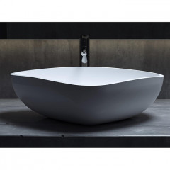 Salini GLORIA Раковина накладная 564х395х165мм, без отв. под смес, без перелива, мат-л: S-Stone, матовый, белый.