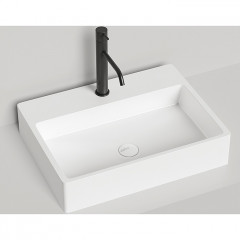 Salini OTTAVIA Раковина накладная 595х445х125мм, без отверстия под смес, без перелива, без донного клапана, мат-л: S-Sense, глянцевый, белый.