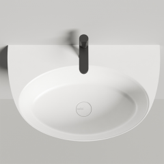 Salini ALDA WALL 03 Раковина на столешницу 710х450х150 мм, без донного клап, сифон, слив-пер, мат-л: S-Stone, матовы, цвет белый