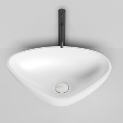 Salini GLORIA Раковина накладная 564х395х165мм, без отв. под смес, без перелива, мат-л: S-Stone, матовый, белый.