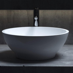 Salini GLORIA Раковина накладная 415х415х150мм, без отв. под смес, без перелива, мат-л: S-Stone, матовый, белый.