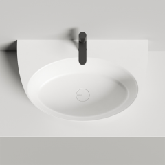 Salini ALDA WALL 03 Раковина на столешницу 710х450х150 мм, без донного клап, сифон, слив-пер, мат-л: S-Stone, матовы, цвет белый