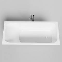 Salini ORLANDA KIT Встраиваемая ванна 1700х750х600мм, "Up&Down", сифон, щелевой слив-перелив, мат-л: S-Sense, матовый, белый. Фурнитура: белая.