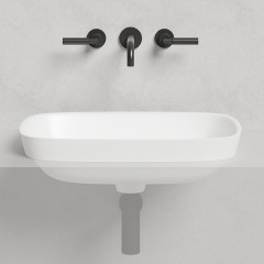 Salini MAREA 02 Раковина накладная 598х398х160мм, без отв. под смес, без перелива, мат-л: S-Stone, матовый, белый.