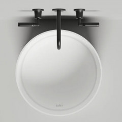 Salini ARMONIA ROUND 02 Раковина накладная 450х450х250мм, без отв. под смес, без донного клапана, мат-л: S-Stone, матовый, белый.