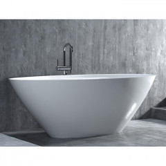 Salini DIVA Ванна отдельностоящая 1780х855х600мм, донный клапан "Up&Down", сифон, слив-перелив, мат-л: S-Stone, матовый, белый. <br />Фурнитура: белая.