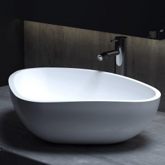 Salini GLORIA Раковина накладная 564х395х165мм, без отв. под смес, без перелива, мат-л: S-Stone, матовый, белый.