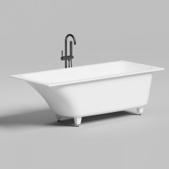 Salini ORLANDA KIT Встраиваемая ванна 1700х750х600мм, "Up&Down", сифон, щелевой слив-перелив, мат-л: S-Sense, матовый, белый. Фурнитура: белая.