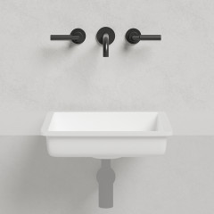 Salini MAREA 07 Раковина врезная снизу 420х420х130мм, без отв. под смес, без перелива, мат-л: S-Stone, матовый, белый.