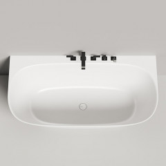 Salini Sofia Wall 160 Ванна пристенная 1600х800х590мм, донный клапан "Up&Down", сифон, слив-перелив, мат-л: S-stone, матовый, белый