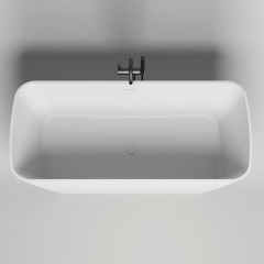 Salini AGATHA Ванна отдельностоящая 1800х800х660мм, донный клапан "Up&Down", сифон, слив-перелив, мат-л: S-Stone, матовый, белый. <br />Фурнитура: белая.