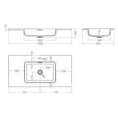 Salini Раковина S-Stone ONDA PLUS Essentials с 1 отв. под смеситель, 1000 мм, матовая, белая