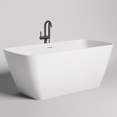 Salini AGATHA Ванна отдельностоящая 1800х800х660мм, донный клапан "Up&Down", сифон, слив-перелив, мат-л: S-Stone, матовый, белый. <br />Фурнитура: белая.