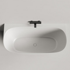 Salini Sofia Wall 160 Ванна пристенная 1600х800х590мм, донный клапан "Up&Down", сифон, слив-перелив, мат-л: S-stone, матовый, белый