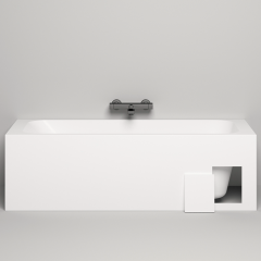 Salini ORLANDA KIT Встраиваемая ванна 1700х800х600мм, "Up&Down", сифон, щелевой слив-перелив, мат-л: S-Stone, матовый, белый. Фурнитура: белая.