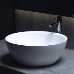 Salini ALDA 02 Раковина накладная 425х425х155мм, без отв. под смес, без перелива, мат-л: S-Stone, матовый, белый.