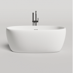 Salini LUCE Ванна отдельностоящая 1500х750х580 мм, донный клапан "Up&Down", сифон, слив-перелив, мат-л: S-stone -матовый белый