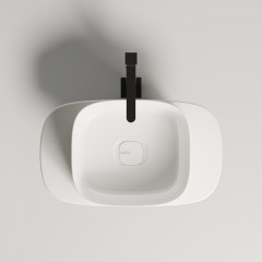 Salini ORIENTE TOTEM Раковина напольная, 700х490х900 мм, S-Sense, матовый, декор.накладка на слив, выпуск, сифон, белая