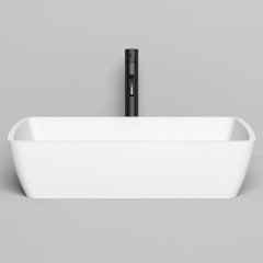 Salini GLORIA 11 Раковина накладная 650х400х145мм, без отв. под смес, без перелива, мат-л: S-Stone, матовый, белый. ¶Фурнитура: белая.