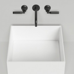 Salini ARMONIA SQUARE 02 Раковина накладная 450х450х250мм, без отв. под смес, без донного клапана, мат-л: S-Stone, матовый, белый.