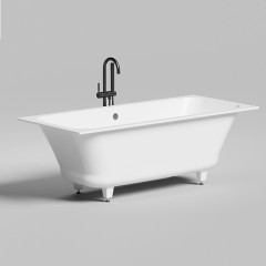 Salini ORLANDA AXIS 180 Встраиваемая ванна на ножках 1700х750х600 мм, мат-л: S-Sense, белый матовый (без слива-перелива)