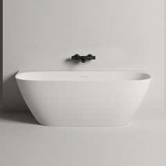 Salini Sofia Wall Ванна пристенная 1700х800х580мм, донный клапан, сифон, слив-перелив, каркас, мат-л: S-stone, матовый, белый. Фурнитура: белая.