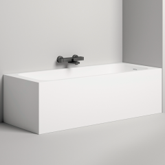 Salini ORLANDA KIT Встраиваемая ванна 1700х800х600мм, "Up&Down", сифон, щелевой слив-перелив, мат-л: S-Stone, матовый, белый. Фурнитура: белая.