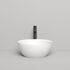 Salini ALDA 02 Раковина накладная 425х425х155мм, без отв. под смес, без перелива, без донного клапана, материал S-Sense, глянцевый, белый.