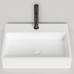 Salini OTTAVIA Раковина накладная 600х450х133мм, 1 отв. под смес, без перелива, мат-л: S-Stone, матовый, белый.