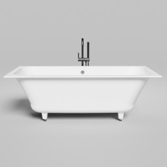 Salini ORLANDA AXIS 180 Встраиваемая ванна на ножках 1700х750х600 мм, мат-л: S-Sense, белый матовый (без слива-перелива)