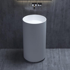 Salini ARMONIA 201 Раковина напольная 450х450х850/900, СЛИВ в пол, без перелива, сифон,донный клапан "Up&Down", мат-л: S-Stone, матовый, белый.