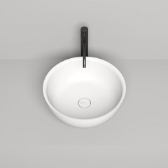 Salini ALDA 02 Раковина накладная 425х425х155мм, без отв. под смес, без перелива, без донного клапана, материал S-Sense, глянцевый, белый.