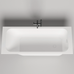 Salini ORLANDA KIT Встраиваемая ванна 1700х800х600мм, "Up&Down", сифон, щелевой слив-перелив, мат-л: S-Stone, матовый, белый. Фурнитура: белая.