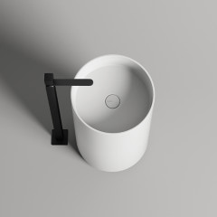 Salini ARMONIA 201 Раковина напольная 450х450х850/950, СЛИВ в стену, без перелива, донный клапан "Up&Down", мат-л: S-Sense, глянцевый, белый