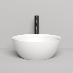 Salini ALDA 02 Раковина накладная 425х425х155мм, без отв. под смес, без перелива, мат-л: S-Stone, матовый, белый.