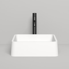 Salini GLORIA Раковина накладная 415х415х125мм, без отв. под смес, без перелива, мат-л: S-Stone, матовый, белый.