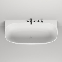 Salini Sofia Wall 180 Ванна пристенная 1800х850х610мм, донный клапан "Up&Down", сифон, слив-перелив, мат-л: S-stone белый матовый