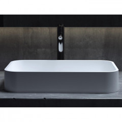 Salini CALLISTA 104 Раковина накладная 545х345х100мм, без отв. под смес, без перелива, мат-л: S-Sense, глянцевый, белый.