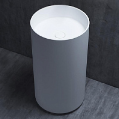 Salini ARMONIA 201 Раковина напольная 450х450х850/900, СЛИВ в стену, без перелива, сифон,донный клапан "Up&Down", мат-л: S-Stone, матовый, белый.