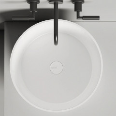 Salini ARMONIA 04 Раковина накладная 460х460х150мм, без отв. под смес, без донного клапана, мат-л: S-Sense, глянцевый, белый.