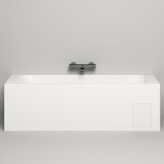 Salini ORLANDA KIT Встраиваемая ванна 1800х800х600мм, "Up&Down", сифон, щелевой слив-перелив, мат-л: S-Stone, матовый, белый. ¶Фурнитура: белая.